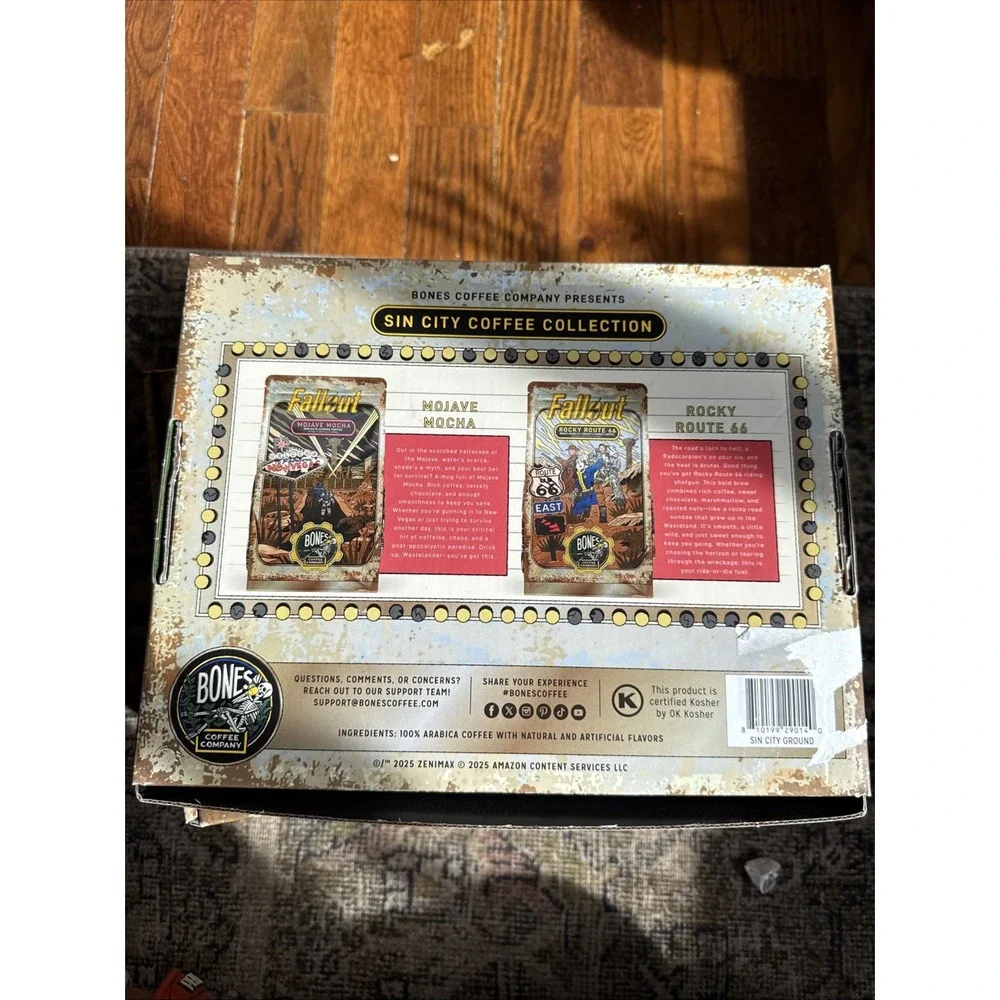 Bones Coffee Fallout Sin City Collection Whole Bean 2x12oz Limited Edition